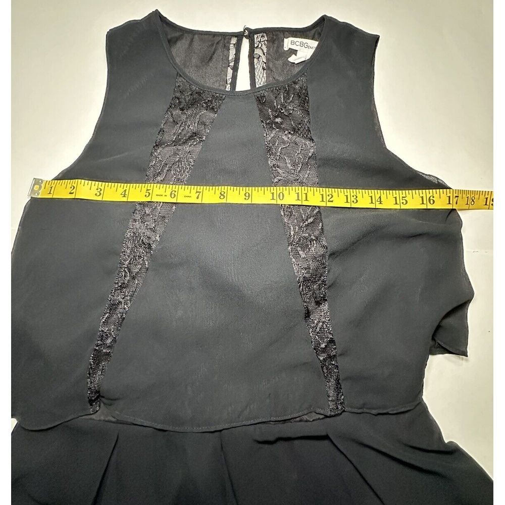 BCBGENERATION Woman's Black Cocktail Dress Mini Black‎ Sleeveless Lace Size 8 - Picture 7 of 11